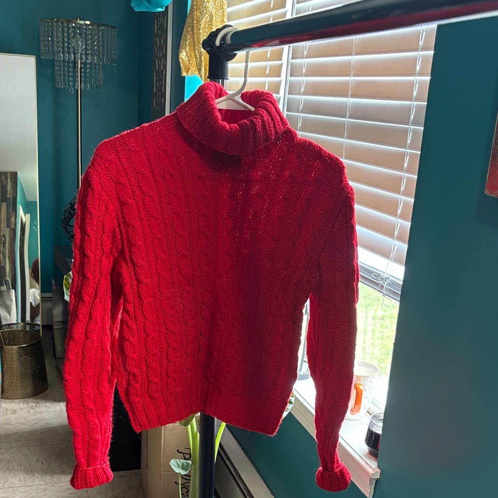 Ralph Lauren Black Label Vibrant Red Turtleneck Sweater 100%Wool